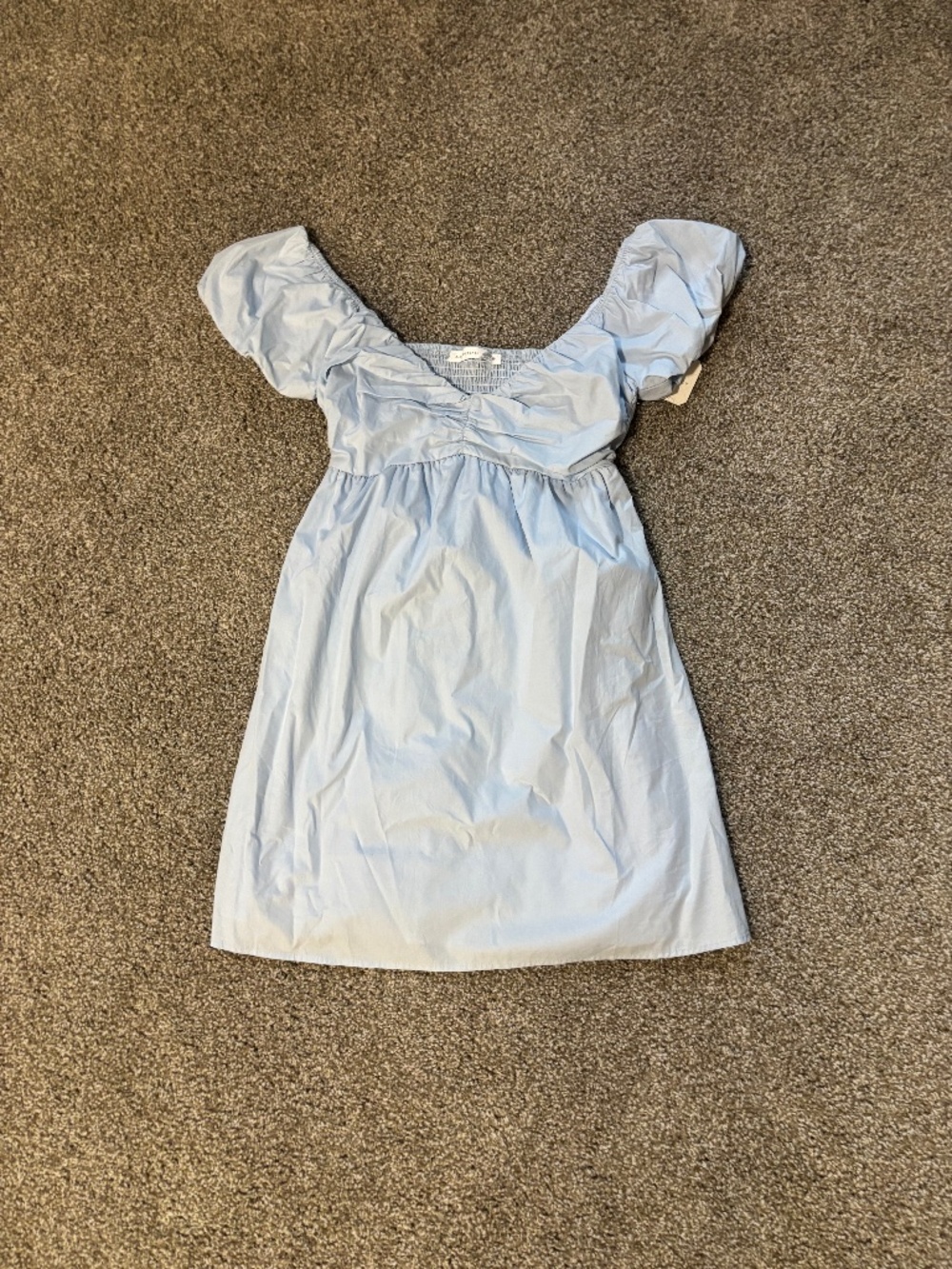 Altard State Blue Puff Sleeve Smocked Dress Size M